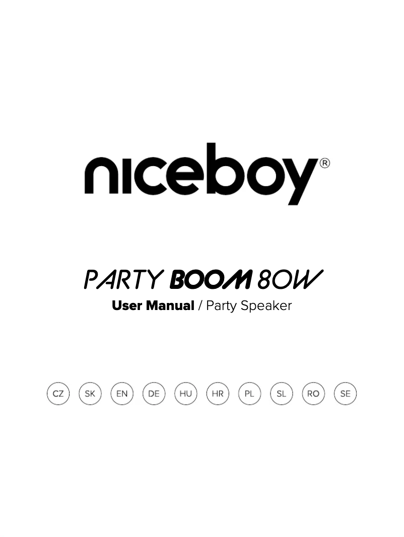 First page image of the manual for PARTY Boom 80W