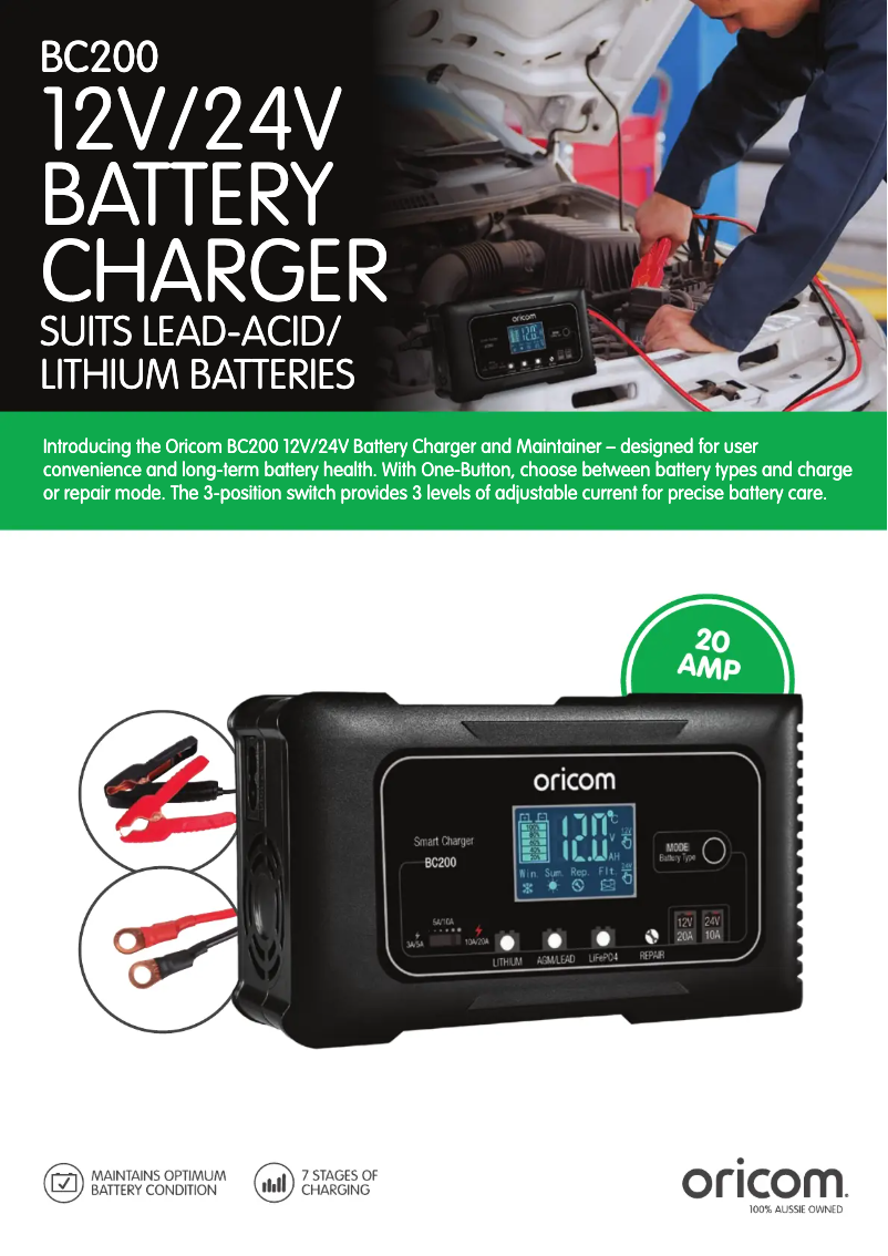 Image de la première page du manuel de l'appareil BC200