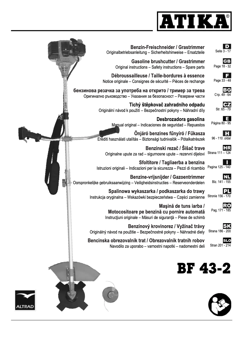 Page 1 of the manual User Manual ATIKA BF 43-2