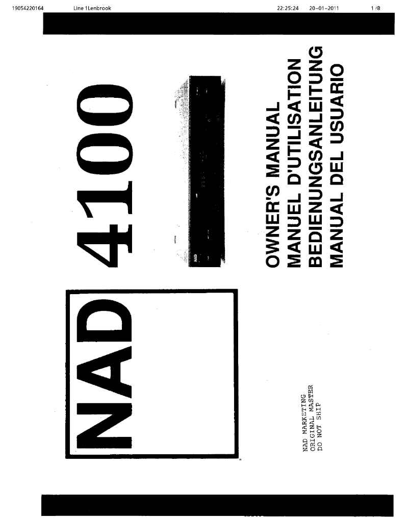 First page image of the manual for 4100