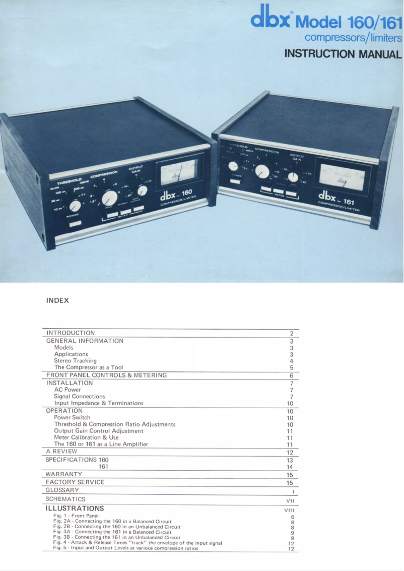 Page 1 of the manual User Manual DBX 160