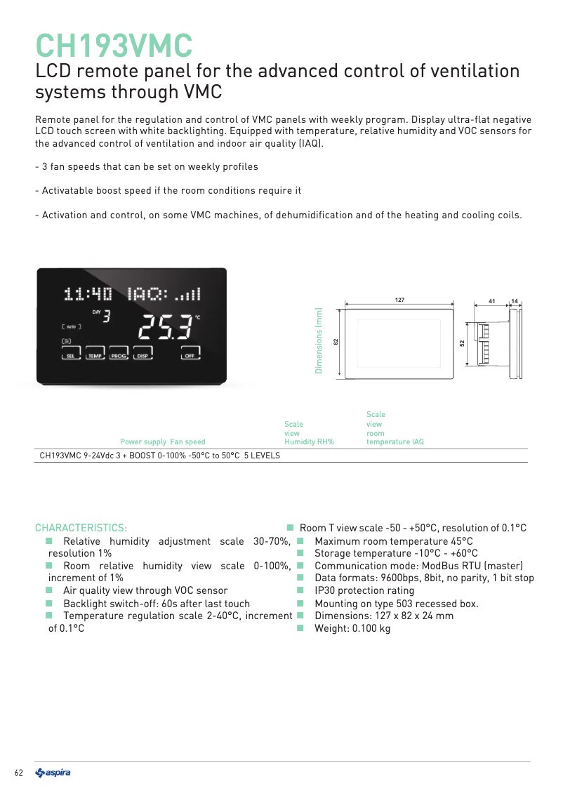 First page image of the manual for CH193VMC