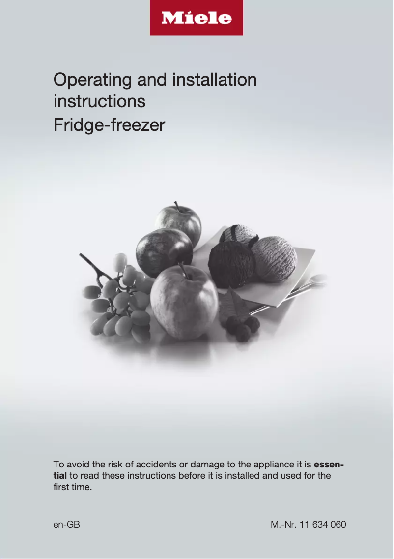 Page 1 of the manual User Manual Miele KF 2801 Vi