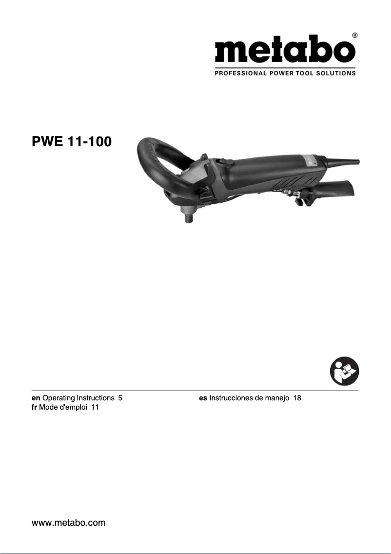 Page 1 of the manual User Manual Metabo PWE 11-100