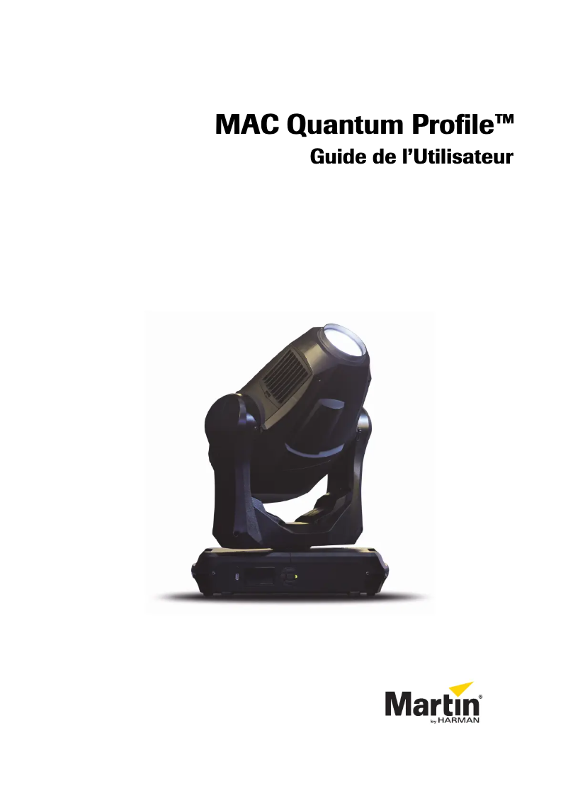 Page 1 of the manual User Manual Martin MAC Quantum Profile
