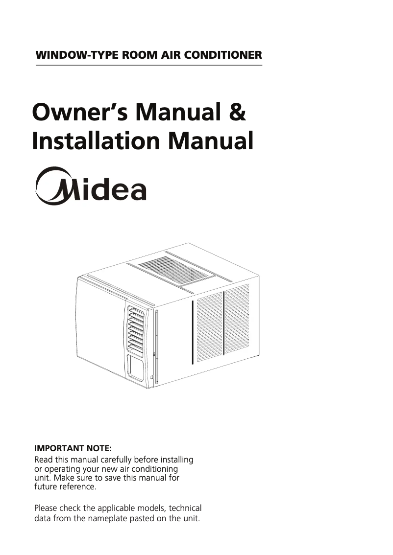 Page 1 of the manual User Manual Midea MWF09HB4