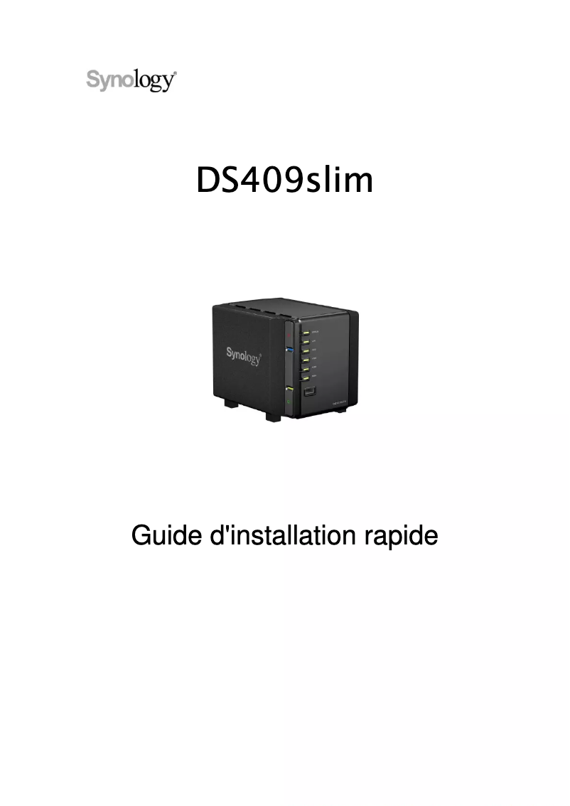 First page image of the manual for DiskStation DS409slim