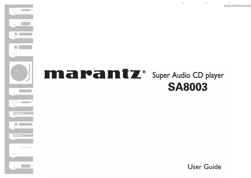 Page 1 of the manual User Manual Marantz SA8003