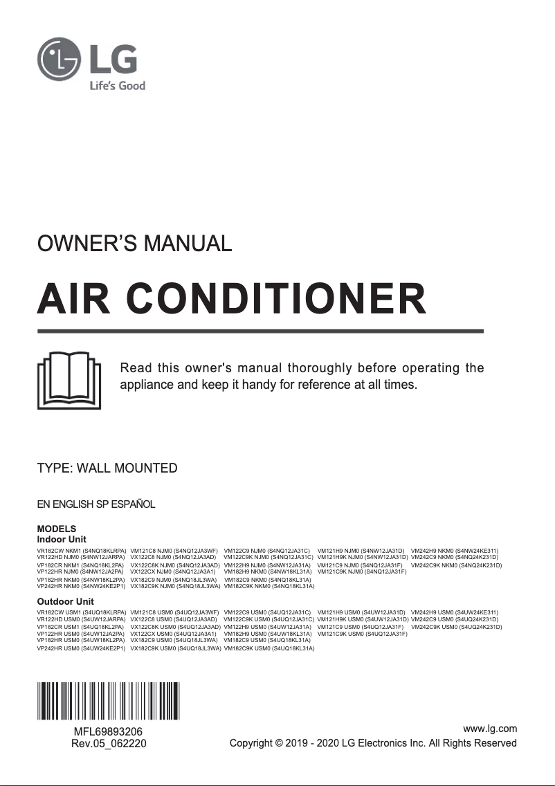 Page 1 of the manual User Manual LG VX122C8