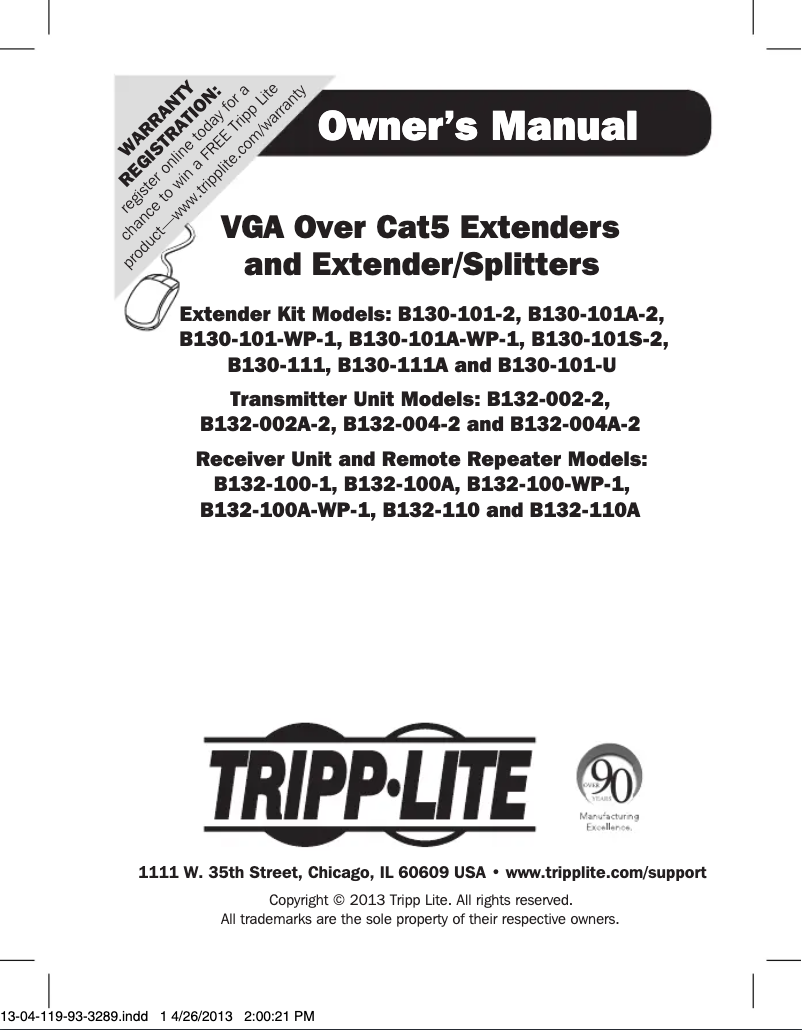 First page image of the manual for B132-002A-2