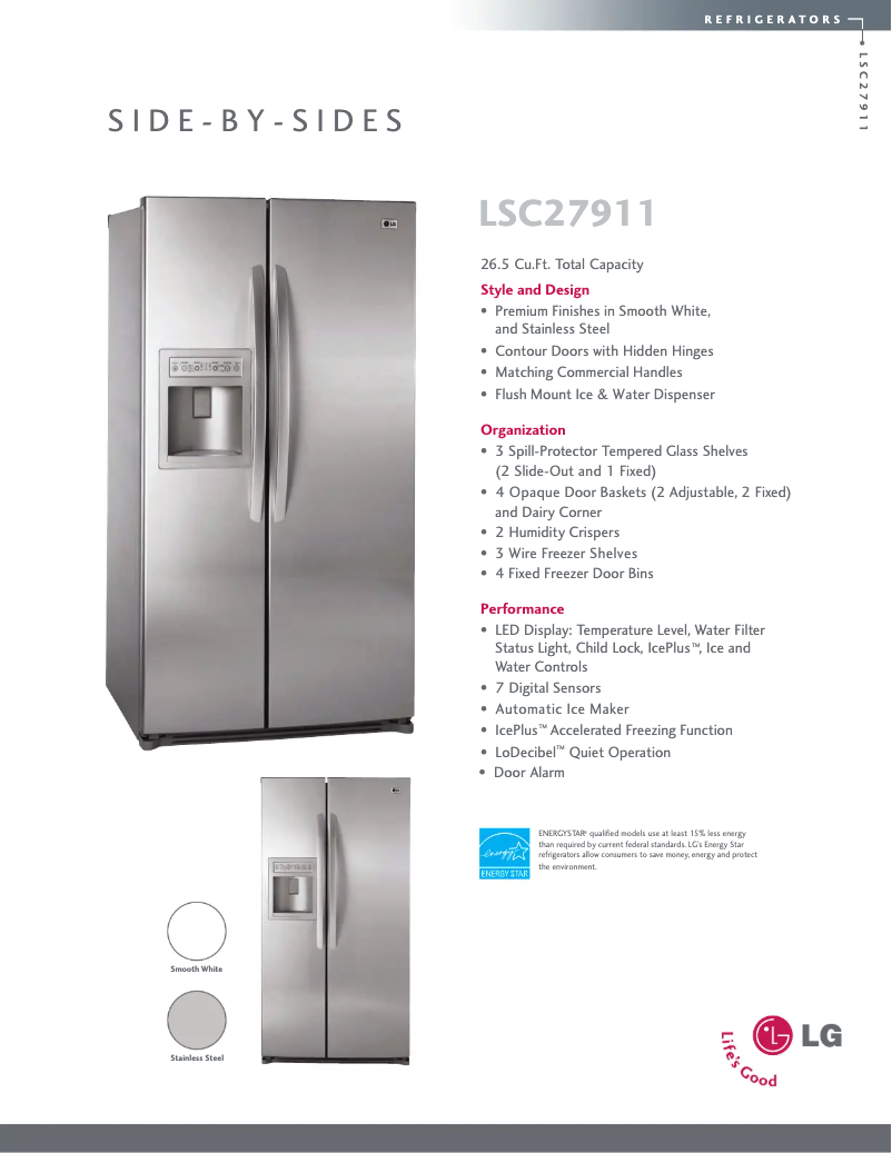 First page image of the manual for LSC27911SW