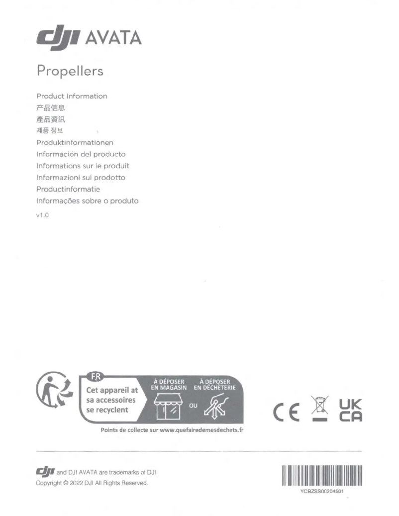 First page image of the manual for Avata Propellers