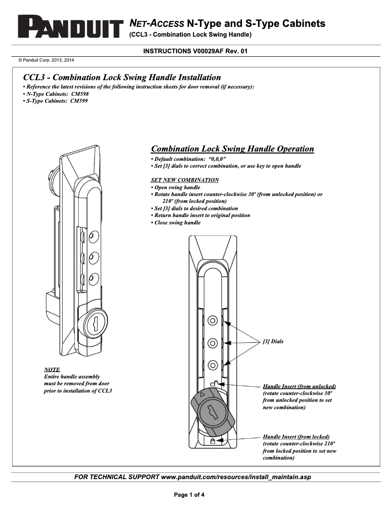 Page 1 of the manual Installation Guide Panduit CCL3