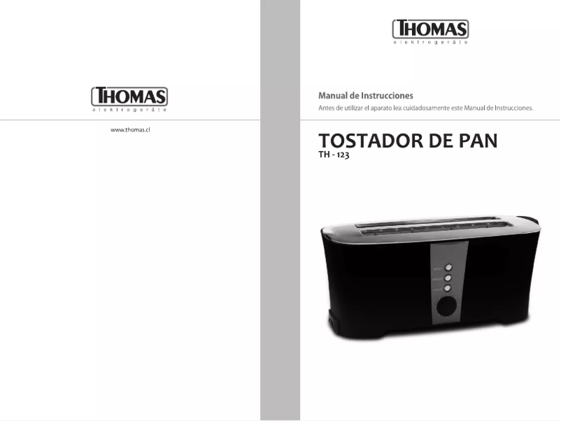 First page image of the manual for TH-123