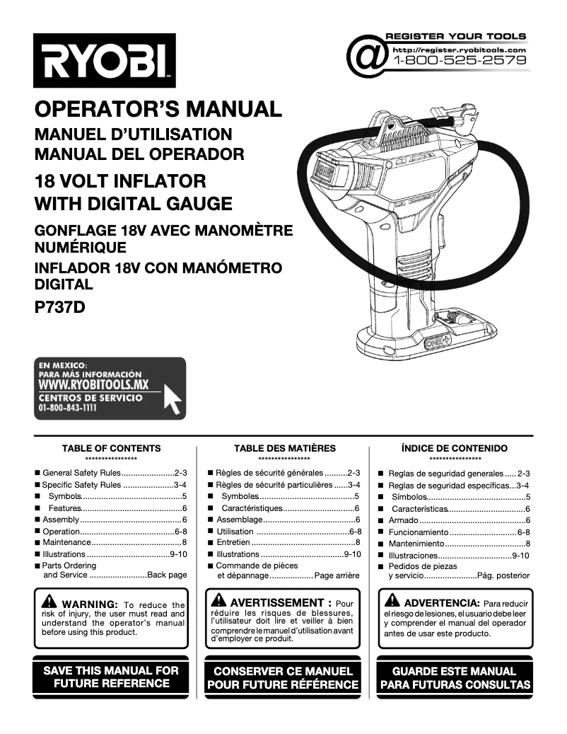 First page image of the manual for P737D