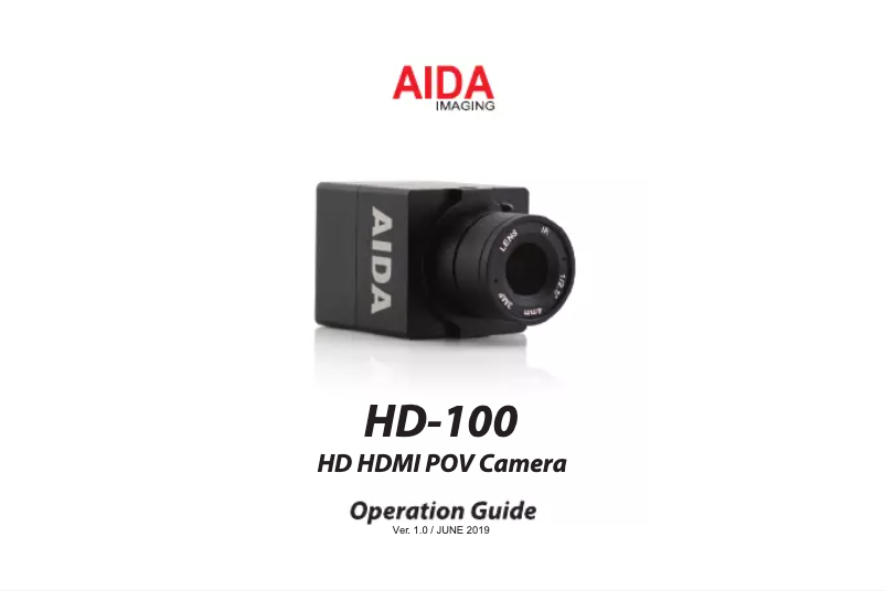 First page image of the manual for HD-100