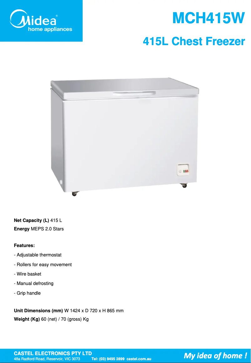 First page image of the manual for MCH415W