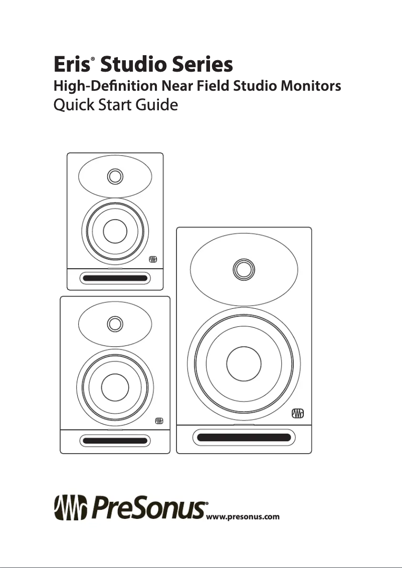 Page 1 of the manual Quick Start Guide PreSonus Eris 8