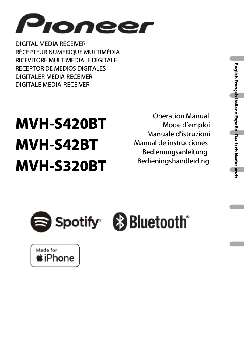 Page 1 of the manual User Manual Pioneer MVH-S320BT