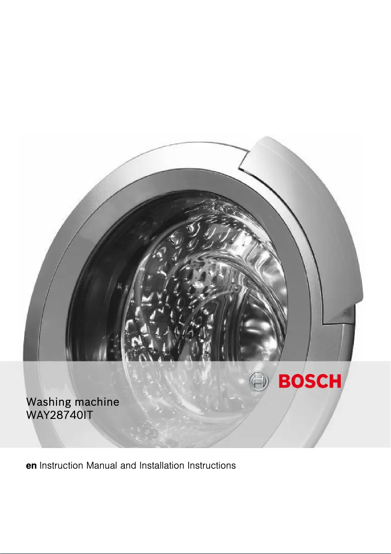 Page 1 of the manual User Manual Bosch WAY28740IT