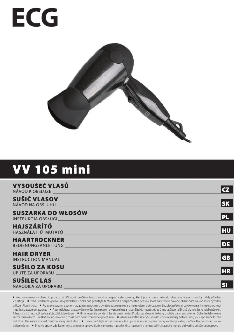 Page 1 of the manual User Manual ECG VV 105 mini