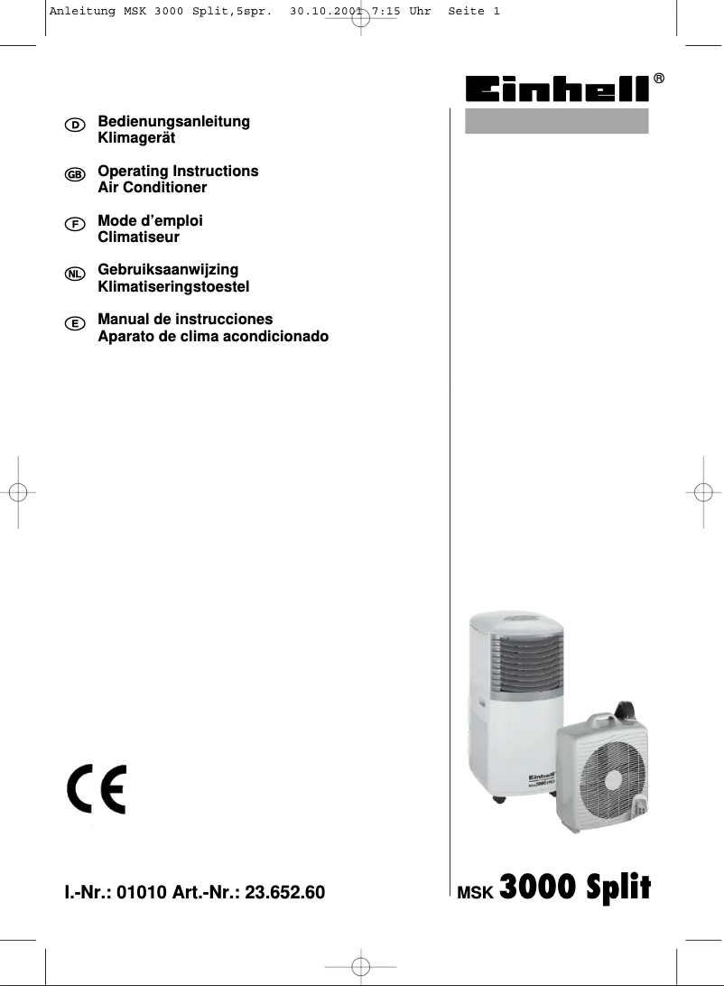 Page 1 of the manual User Manual Einhell MSK 3000