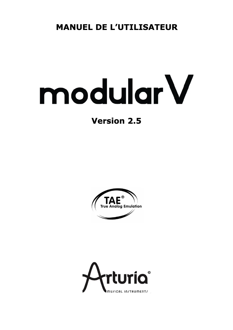 First page image of the manual for Modular V