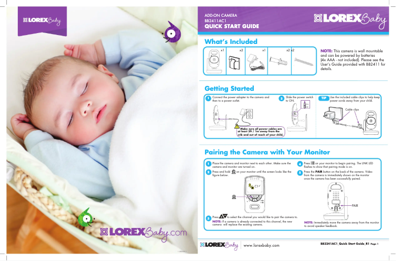 First page image of the manual for Baby BB2411AC1