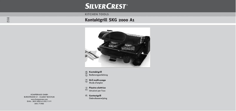 Page 1 of the manual User Manual SilverCrest SKG 2000 A1
