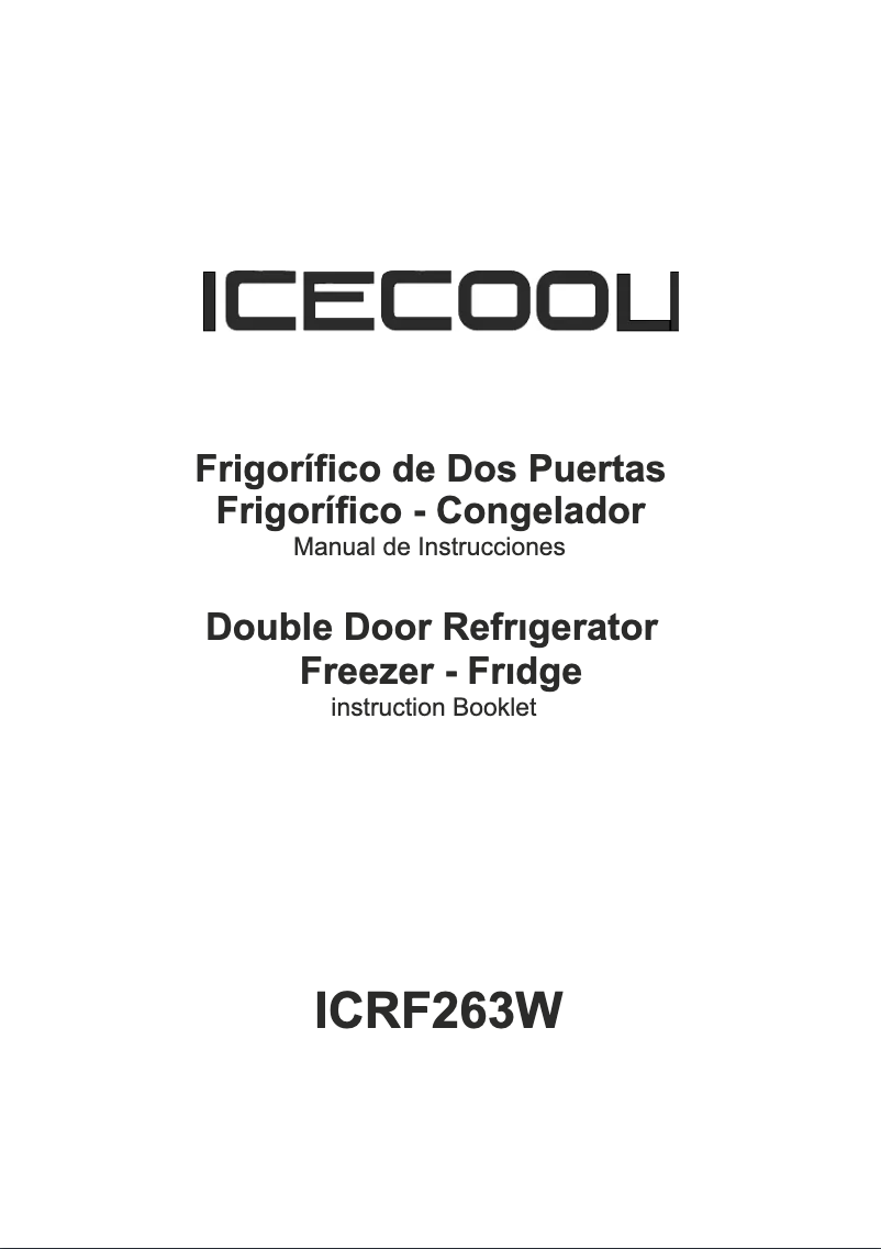 Page 1 of the manual User Manual Icecool ICRF263W