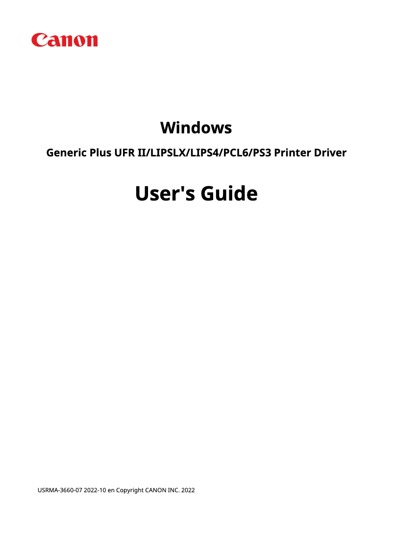 Page 1 of the manual User Manual Canon imageCLASS LBP351x