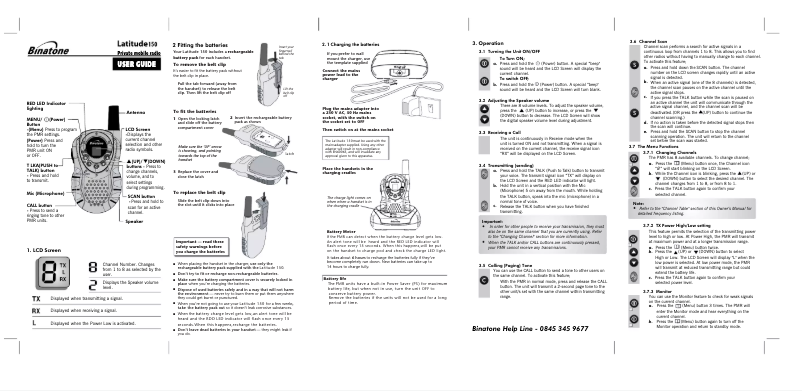 Page 1 of the manual User Manual Binatone Latitude 150