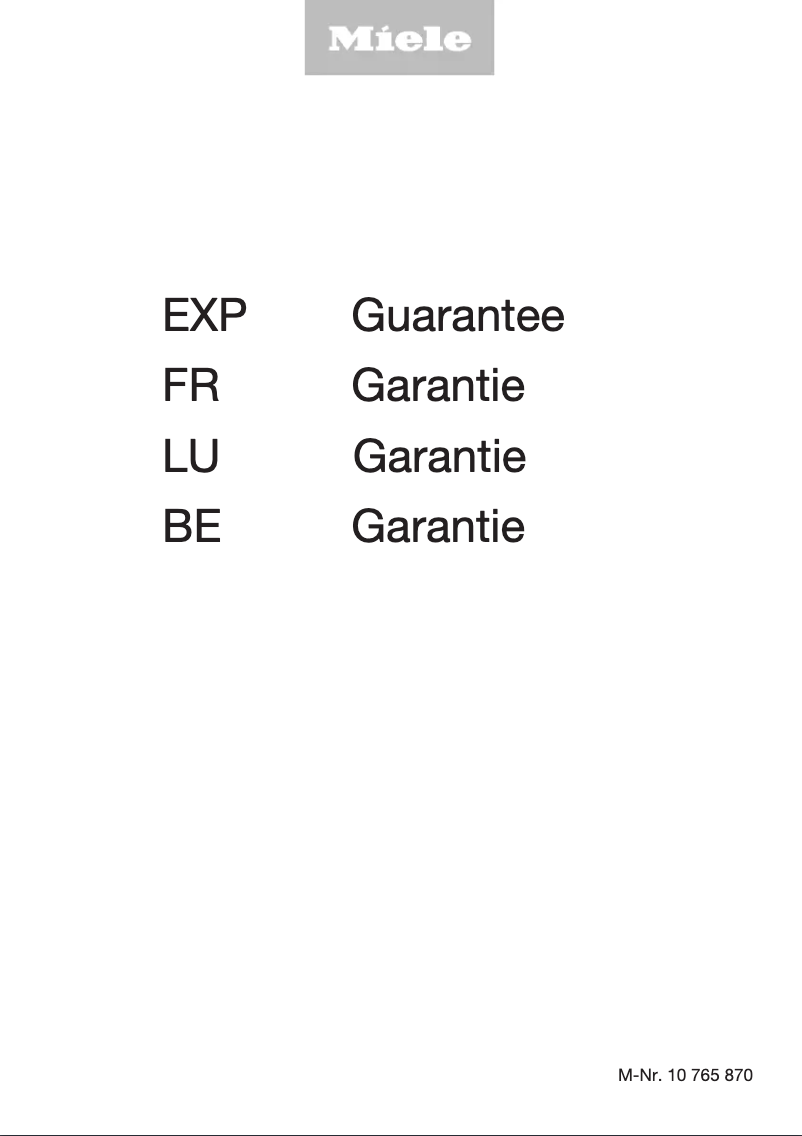Page 1 of the manual User Manual Miele DGC 7340