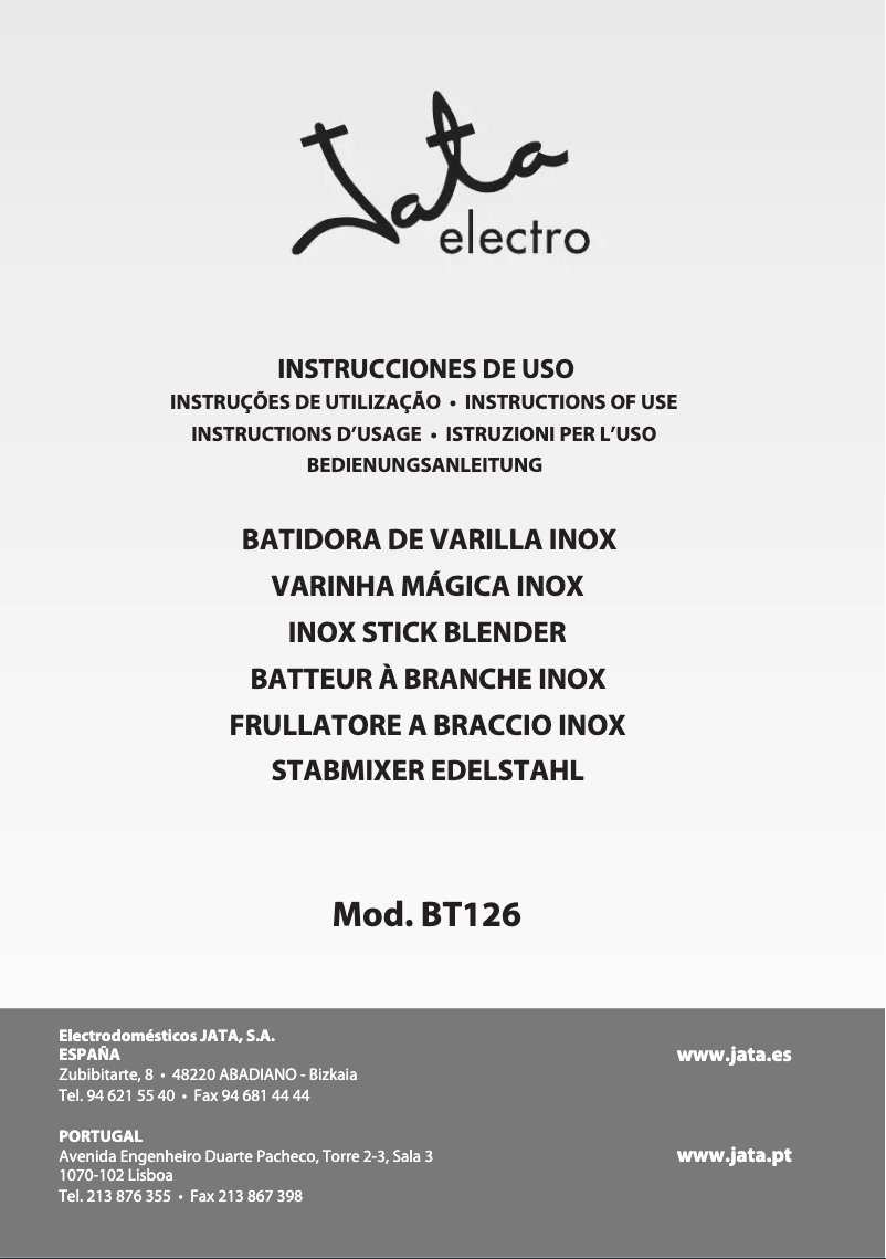 First page image of the manual for BT126
