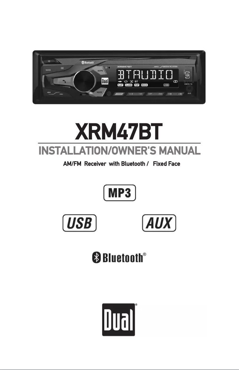First page image of the manual for XRM47BT