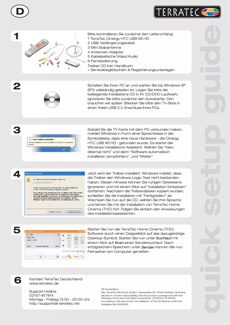 First page image of the manual for Cinergy HTC USB XS HD