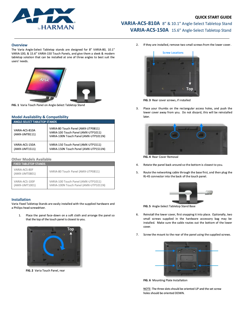 First page image of the manual for VARIA-ACS-150A
