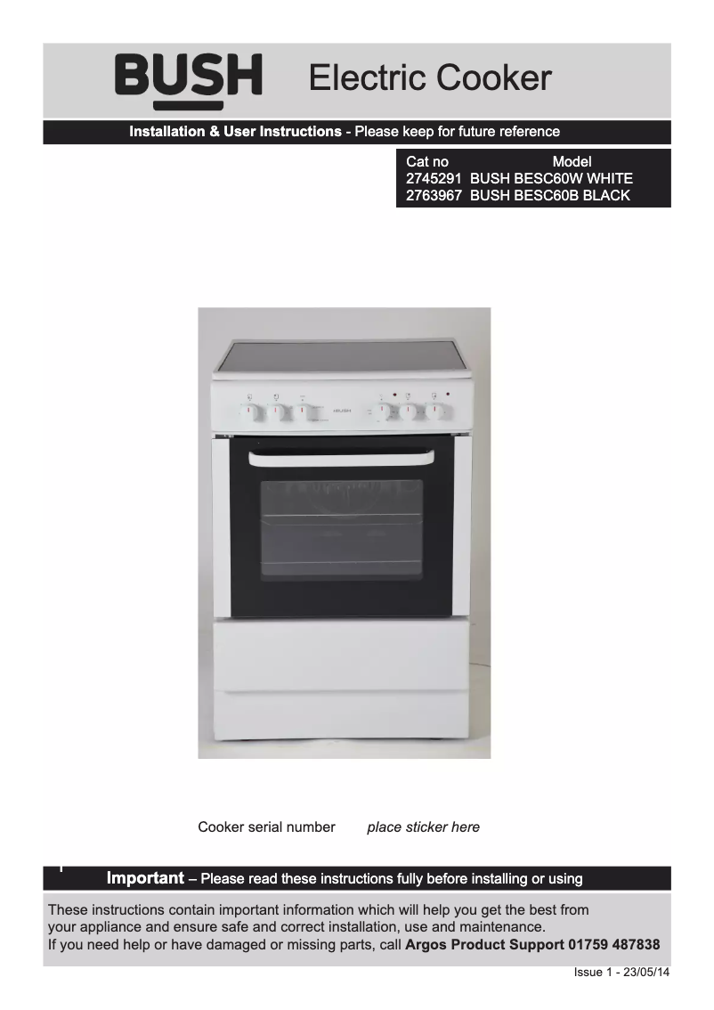 Image de la première page du manuel de l'appareil BESC60W