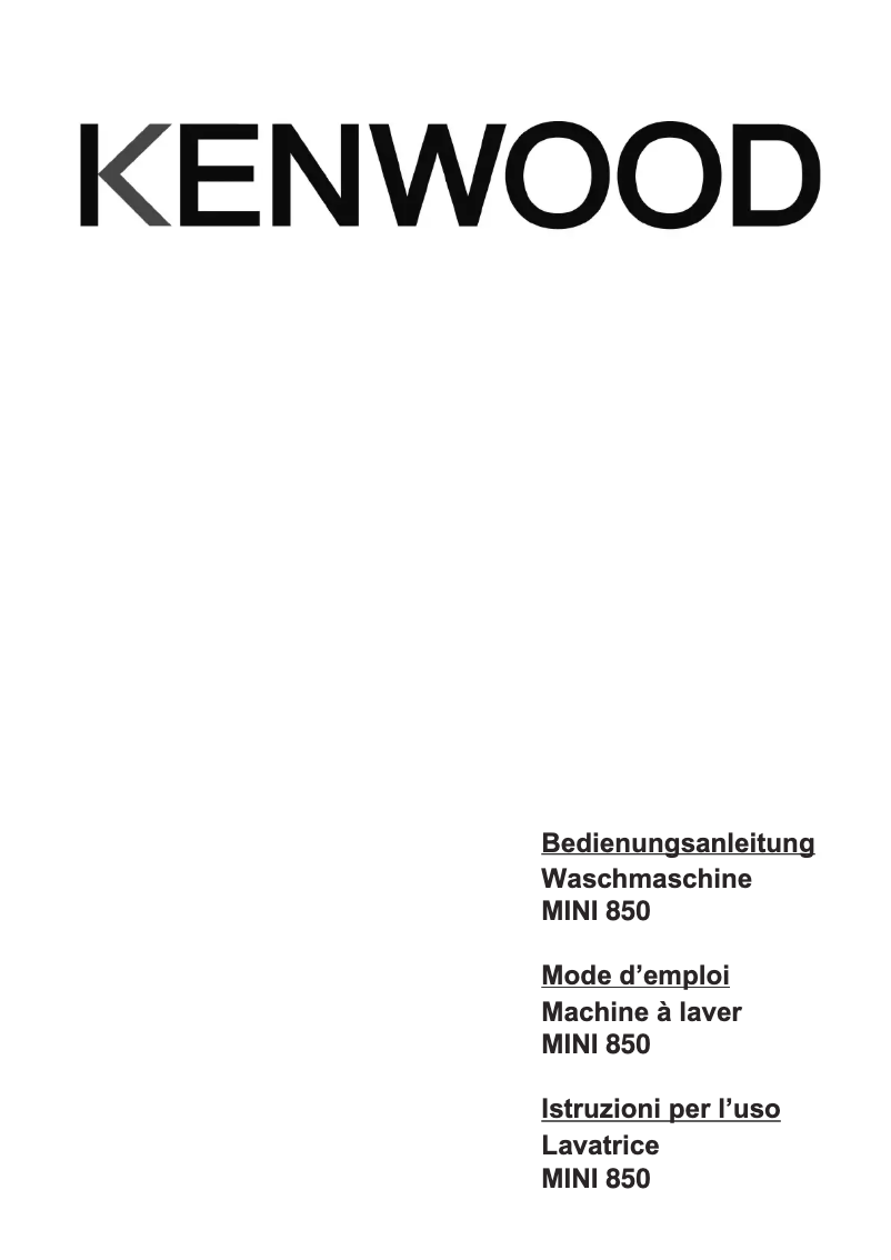 Page 1 of the manual User Manual Kenwood MINI 850