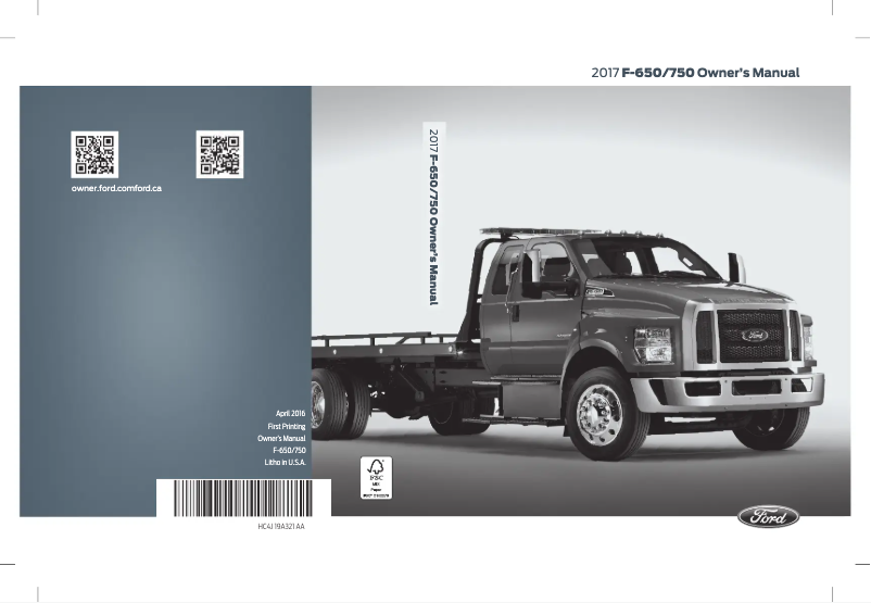Page 1 of the manual User Manual Ford F-750 (2017)