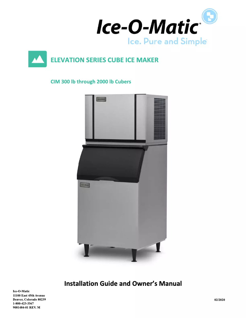 First page image of the manual for Elevation CIM1447FA