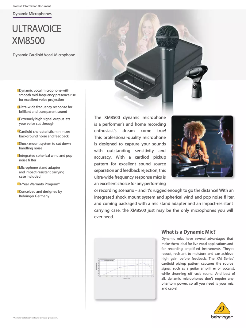 First page image of the manual for Ultravoice XM8500