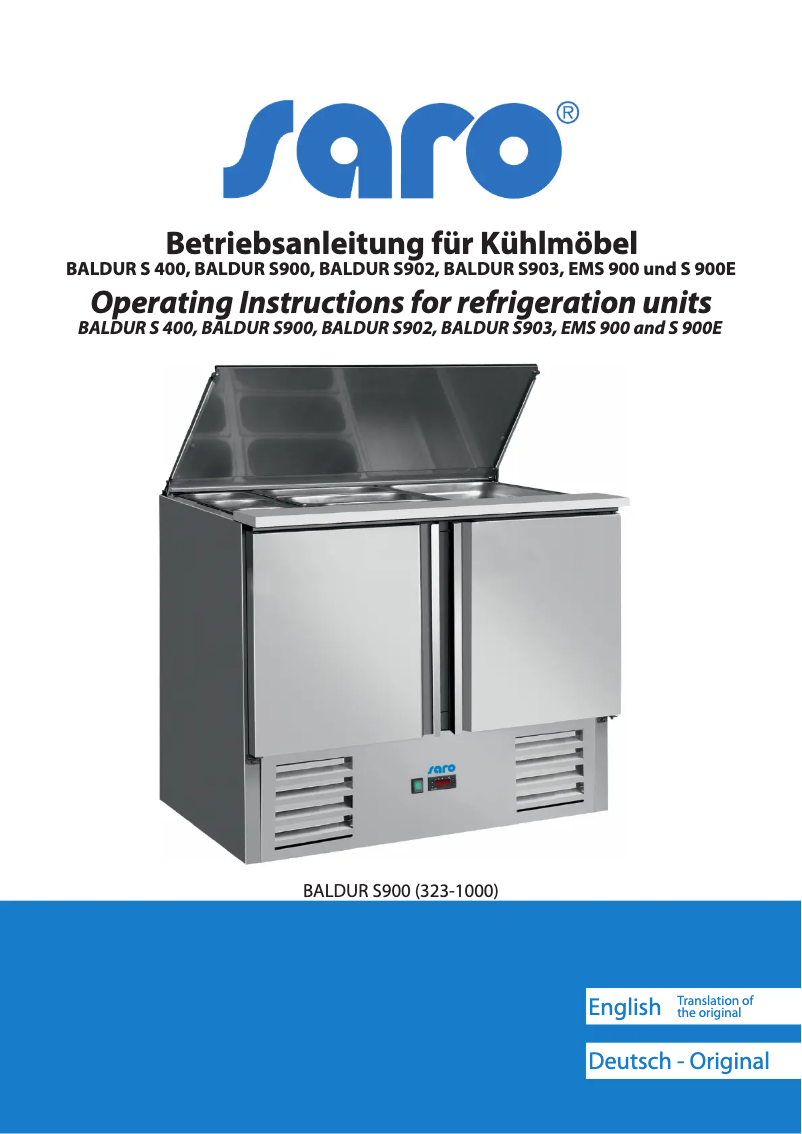 First page image of the manual for BALDUR S 400 323-1501