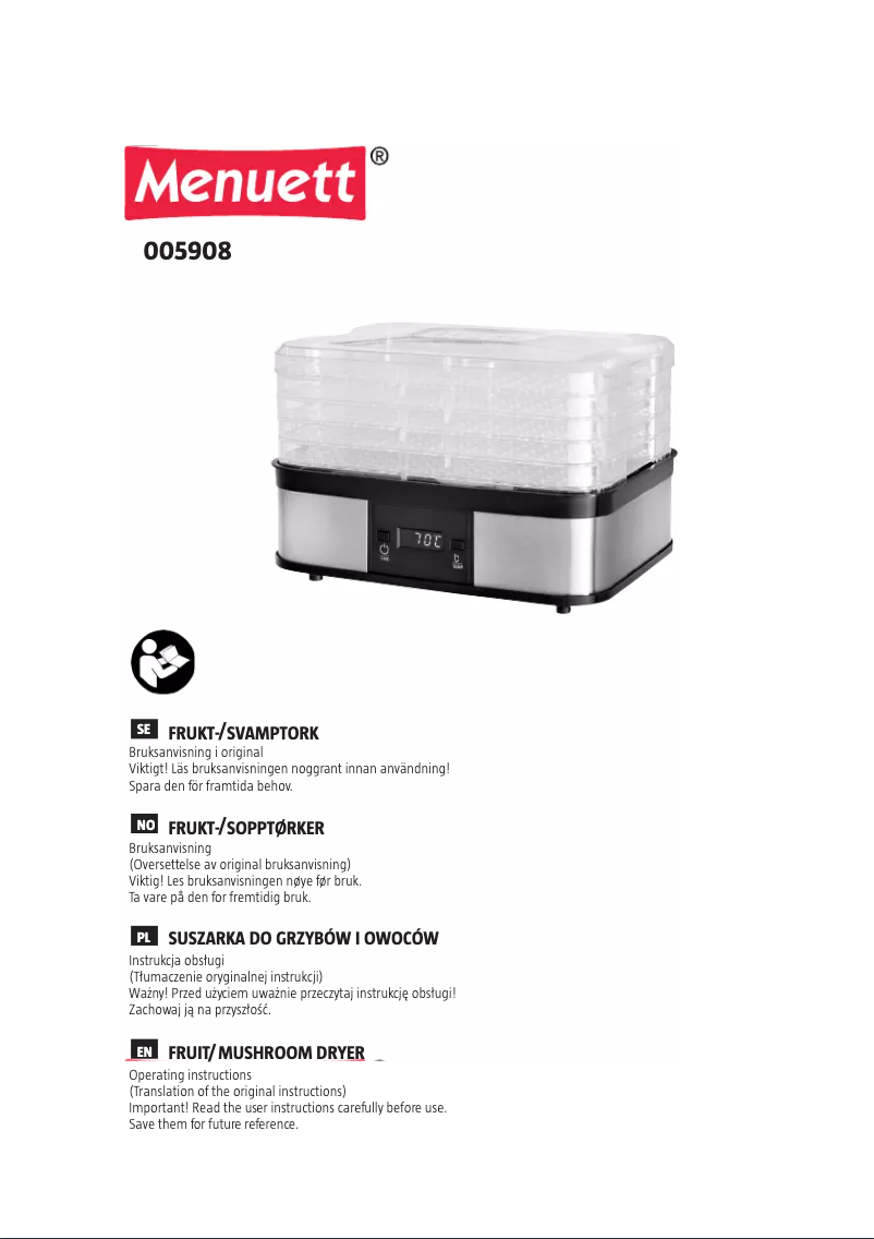 First page image of the manual for 005-908