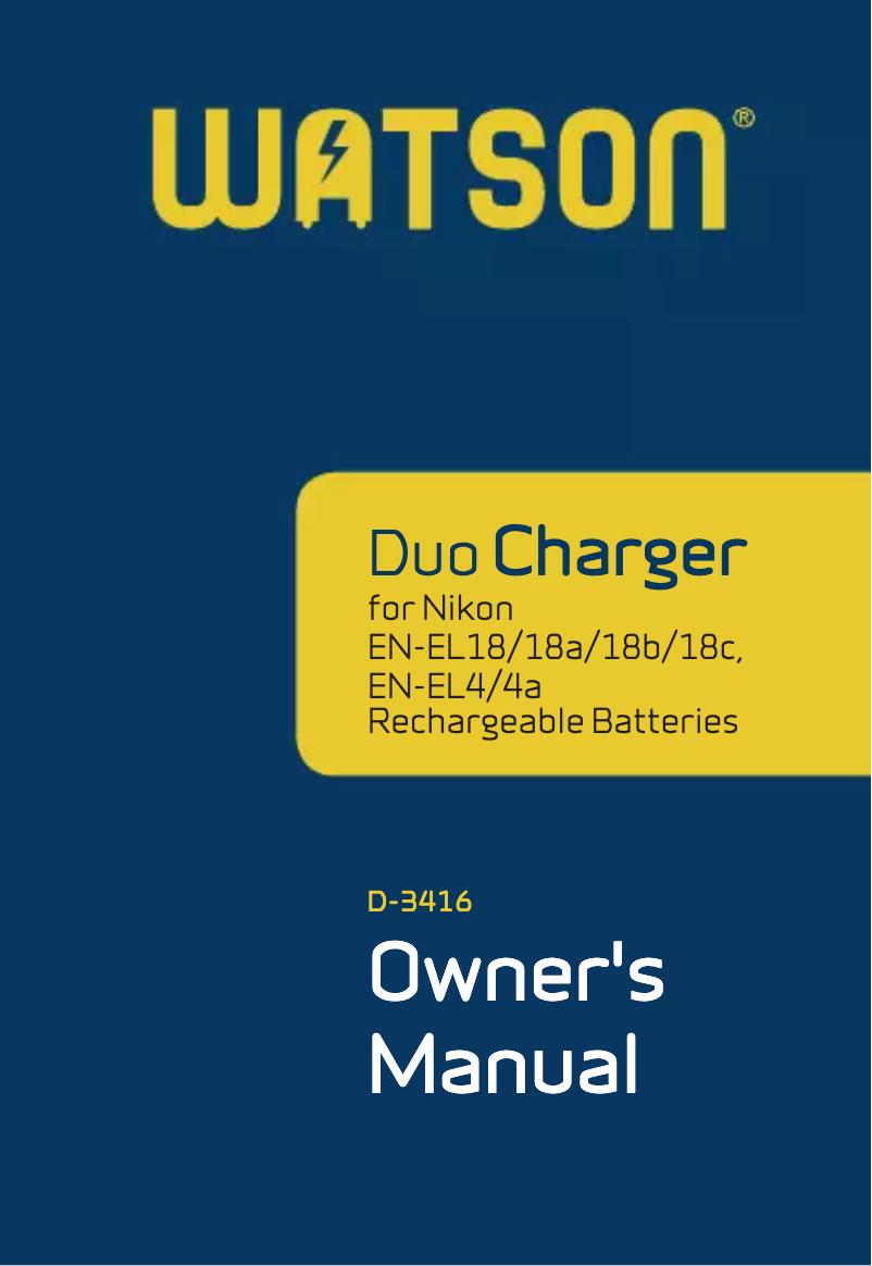 First page image of the manual for D-3416