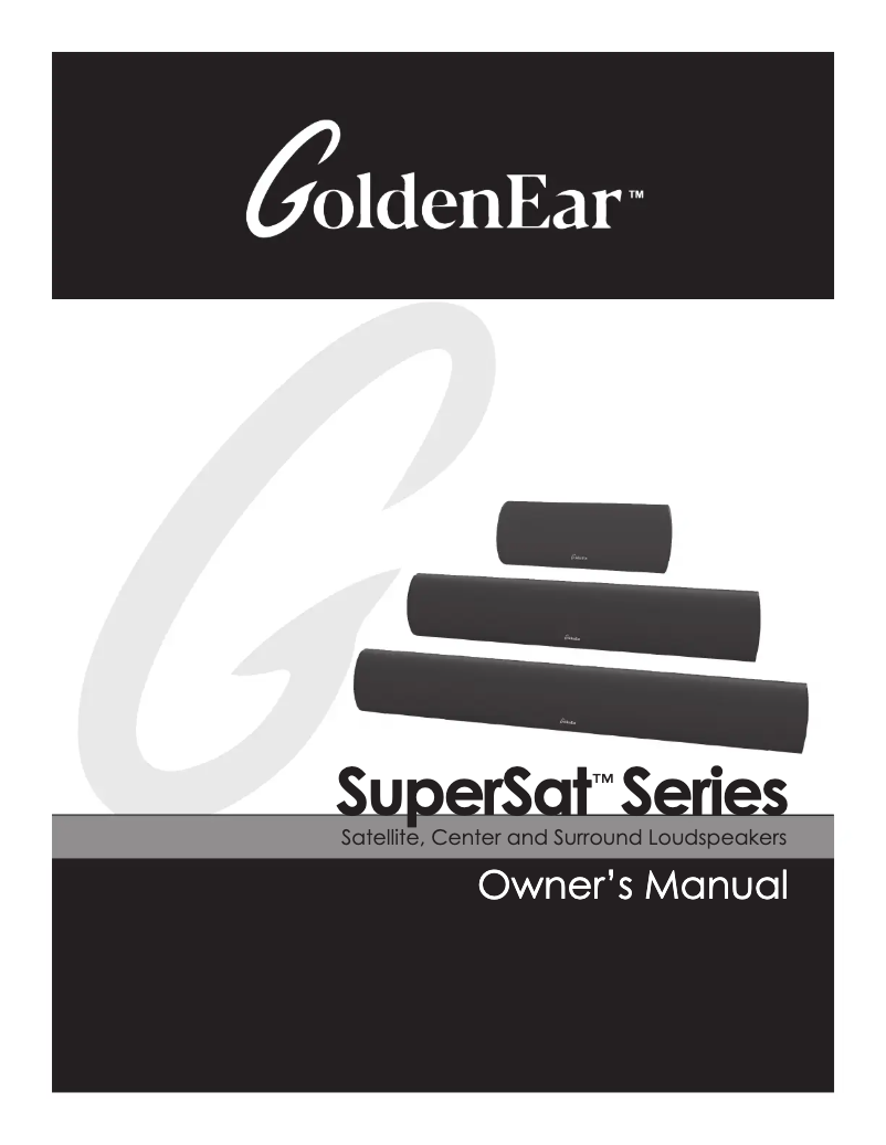 Page 1 of the manual User Manual GoldenEar SuperSat 60C