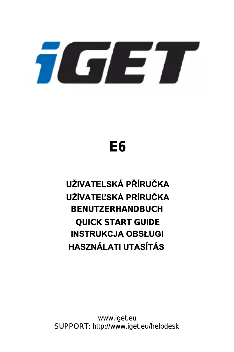 Page 1 of the manual User Manual iGET EKINOX E6