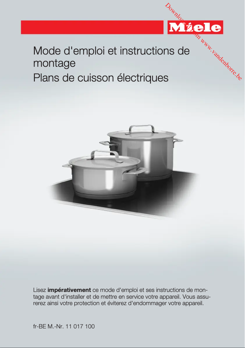 Page 1 of the manual User Manual Miele KM 6520 FR