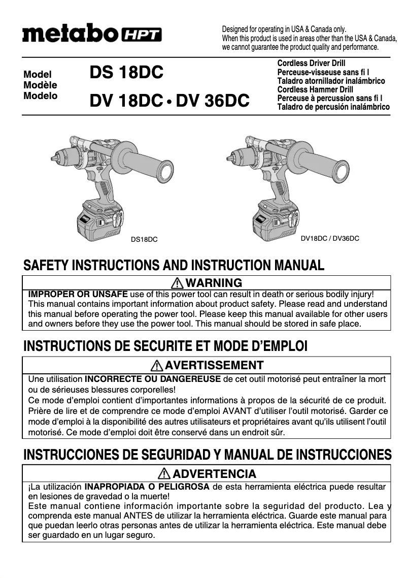 First page image of the manual for DV36DC