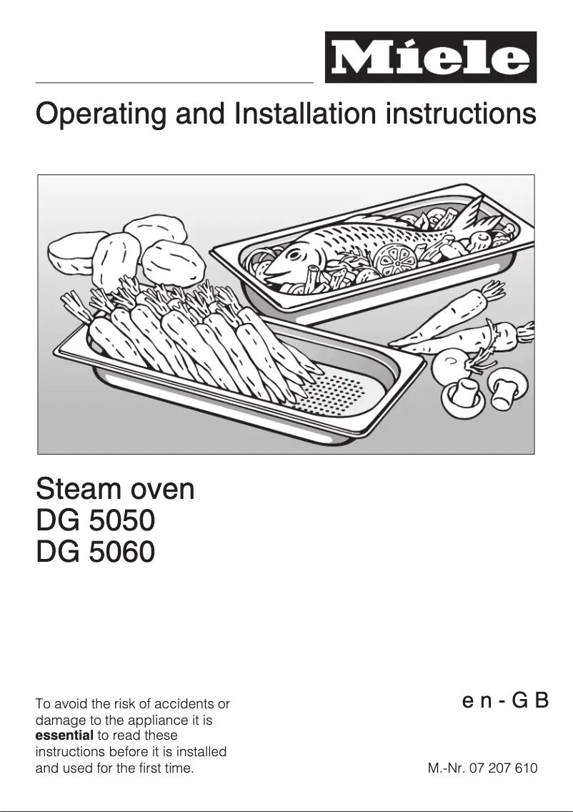 Page 1 of the manual User Manual Miele DG 5050
